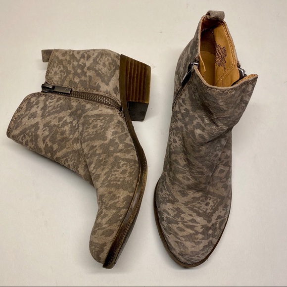 Lucky Brand Shoes - Lucky Brand Suede Aztec Silver Booties